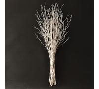 Branches de saule artificielles et réalistes - Brindilles séchées décoratives - 76,2 cm - Faux bâtons pliables en plastique - Plantes de verdure pour jardin, hôtel, ferme (blanc, 5)