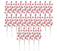Branches des baies artificielles, design rouge givré, 25 pièces, tiges de baies de houx de Noël, branches de tige décoratives, remplissage de vase saisonnière, pour une utilisation du jardin à