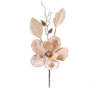 Branches d'orchidée phalaenopsis artificielles décoratives avec magnolia pour table et salon, tissu fabriqué pour une utilisation à long terme et style (couleur vin éclatant)