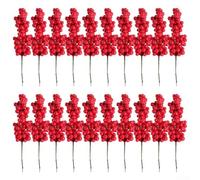 Branches Faux Houx ABS 20 pour Couronne Branches Faux Houx ABS | Lot de 20 , 7.87 pouces de long, couleur vif, pour idéal sapin Noël, flexible ABS