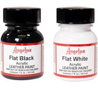 Brand Acrylic Leather Paint Waterproof 1oz - Flat Black & Flat White Duo