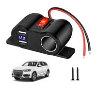 Brand BORDEAG Adaptateur Double USB Allume-Cigare: Répartiteur, Chargeur Auto, Pour Auto SUV RV Camion Bateau 12V/24V (Bleu)