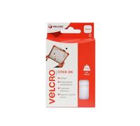 VELCRO® VEL-EC60235 Pastilles carrées auto-agrippantes à coller partie velours et partie agrippante (L x l) 25 mm x 25 mm blanc