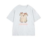 Brand-dashcos Cartoon Cute Bow Tie Puppy Printed Short Sleeve Summer New Loose Men and Women Couples Dress Casual T-Shirt Wear