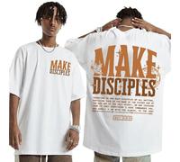 Brand-dashcos T-Shirt Écriture Chrétienne - Arrêtez-Vous Et Sachez Que Je suis Dieu Psaume 46:10 Impression avec Design Aigle & Colombe, Noir & Blanc Mélange Coton T-Shirt