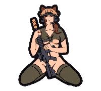 Brand Element Patch "Cat girl" Brown
