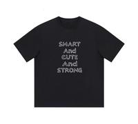 Brand-gangdiude Intelligent, Mignon et Plus résistant. T-Shirt en Coton à Manches Courtes et col Rond imprimé pour Couple, t-Shirt Ample d'été.