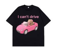 Brand-gangdiude Je ne Sais Pas Conduire : T-Shirt décontracté Polyvalent à Manches Courtes avec imprimé ludique représentant Une Souris au Volant