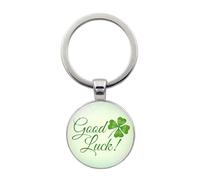 Brand-gangdiude Pendentif Porte-clés Lucky Four Leaf Clover en cristal de verre Accessoire