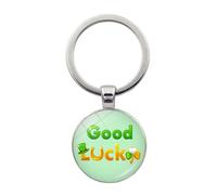 Brand-gangdiude Pendentif Porte-clés Lucky Four Leaf Clover en cristal de verre Accessoire