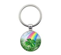Brand-gangdiude Pendentif Porte-clés Lucky Four Leaf Clover en cristal de verre Accessoire