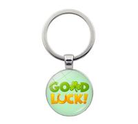 Brand-gangdiude Pendentif Porte-clés Lucky Four Leaf Clover en cristal de verre Accessoire