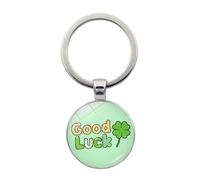 Brand-gangdiude Pendentif Porte-clés Lucky Four Leaf Clover en cristal de verre Accessoire