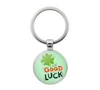 Brand-gangdiude Pendentif Porte-clés Lucky Four Leaf Clover en cristal de verre Accessoire