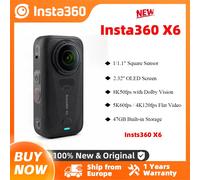 Brand+ Insta360 X6 360 ° Caméra d'action 8K haute résolution avec édition IA intégrée pour le cyclisme, le ski, les voyages et la création de contenu Insta360 X6 Insta360 X6