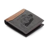 Brand new Portefeuille Homme Personnalisé avec Nom Initiales Texte Photo Portefeuille en Cuir pour Papa Mari Petit Ami Cadeau pour la Fête des Pères Noël Anniversaire