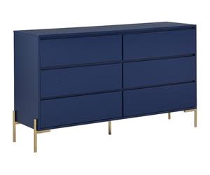 brand Pascal MORABITO - Commode 6 tiroirs - MDF et métal - Bleu laqué et doré - KORASA de Pascal Morabito