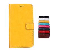 Brand Set Coque pour Lenovo K5 Play Couverture de Style Portefeuille en Simili Cuir,avec verrou magnétique de sécurité et Fonction de Support,étui pour Lenovo K5 Play (Jaune)