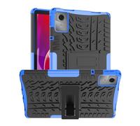 BRAND SET Coque pour Lenovo Tab M11 Supports TPU Silicone Case + PC Tough Armor Cover Double Couche Protection Anti-Rayures Antichoc Case Étui pour Lenovo Tab M11-Bleu