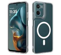 BRAND SET Coque pour Motorola Moto G06 avec Anneau Magnétique, Coque Transparente Antichoc, Dos Clair Anti-Jaunissement, Bords Souples en TPU, Protection Fine et Légère