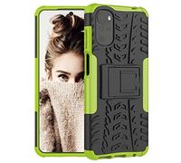 BRAND SET Coque pour Motorola Moto G22 4G Supports TPU Silicone Case + PC Tough Armor Cover Double Couche Protection Anti-Rayures Antichoc Case Étui pour Motorola Moto G22 4G-Vert