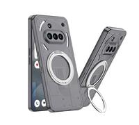 BRAND SET Coque pour Nothing Phone (3a) - Coque PC Mat, Ultra Fine, Slim Fit, Texture Soyeuse, Anneau Rotatif 360°, Fonction Stand, Étui pour Nothing Phone (3a) (Gris)