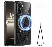 BRAND SET Coque pour OnePlus Ace 5 Racing, Étui Fin à Paillettes avec Dragonne, Coque de Protection Antichoc, Compatible Magnétique, Noir