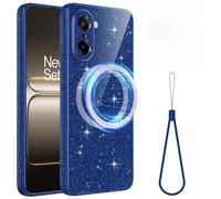 BRAND SET Coque pour OnePlus Ace 5 Racing, Étui Fin à Paillettes avec Dragonne, Coque de Protection Antichoc, Compatible Magnétique, Bleu