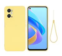 BRAND SET Coque pour Oppo A36/A76/A96, Étui Protecteur Silicone Liquide, Coque Doux au Toucher avec Doublure en Tissu Microfibre Convient étui pour Oppo A36/A76/A96-Jaune