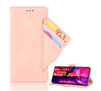 BRAND SET Coque pour Realme 8i Etui Protection Haute Qualité Housse Cuir PU Magnétique Étui Portefeuille Antichoc avec Emplacement Carte Crédit Fonction Support Flip Cover(Rose)