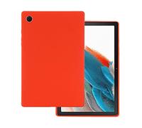 BRAND SET Coque pour Samsung Galaxy Tab A8 10.5" (2021), Étui Protecteur Silicone Liquide, Coque Doux au Toucher avec Doublure en Tissu Microfibre Convient Étui pour Galaxy Tab A8 10.5"-Rouge