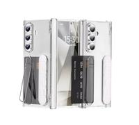 BRAND SET Coque pour Samsung Galaxy Z Fold7, Étui PC Antichoc avec Protection de Charnière, Support, Dragonne, Porte-Cartes Caché, Protection de Caméra et Protection d’écran Intégrée, Transparente