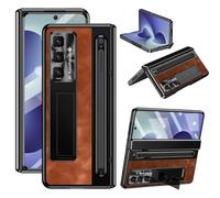 BRAND SET Coque pour Samsung Galaxy Z Fold8 avec Support et Porte-Stylet, Étui PC avec Antichoc, Protection d’écran Intégrée, Protection de Charnière et Caméra, Marron