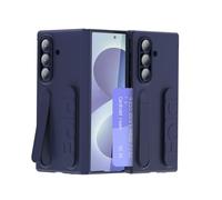 BRAND SET Coque pour Samsung Galaxy Z Fold8, Étui PC Antichoc avec Protection de Charnière, Support, Dragonne, Porte-Cartes Caché, Protection de Caméra et Protection d’écran Intégrée, Bleu