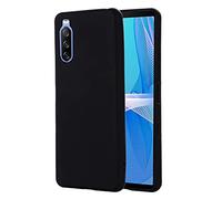 BRAND SET Coque pour Sony Xperia 10 III, Étui Protecteur Silicone Liquide, Coque Doux au Toucher avec Doublure en Tissu Microfibre Convient étui pour Sony Xperia 10 III-Noir