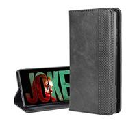 BRAND SET Coque pour Wiko Y81 Coque Portefeuille Fin à Rabat avec Fonction Support et Fente pour Carte/Verrou Magnétique Invisible Étui pour Wiko Y81(Noir)