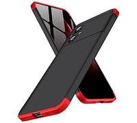 BRAND SET Coque pour Xiaomi Poco M5 Fine Matte PC Case, Coque Dure Anti-Rayures Digitales Ultra-Mince Housse Étui Protecteur pour Xiaomi Poco M5-Rouge Noir