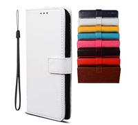 BRAND SET Coque pour Xiaomi Redmi 10 Étui Portefeuille Case, Cuir PU avec Fermeture Magnétique Porte-Carte Support, Housse en Cuir Cuir Flip Couverture de Housse Étui pour Xiaomi Redmi 10-Blanc