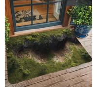 Brand-xrbanime Paillasson Amusant pour Intérieur & Extérieur, Tapis Illusion d'Optique 3D Tapis 3D Illusion de Fissure, Paillasson Extérieur Entrée Personnalisé Antidérapant Lavable