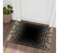 Brand-xrbanime Paillasson Amusant pour Intérieur & Extérieur, Tapis Illusion d'Optique 3D Tapis 3D Illusion de Fissure, Paillasson Extérieur Entrée Personnalisé Antidérapant Lavable