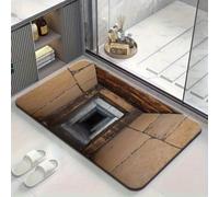 Brand-xrbanime Tapis 3D Fissure de Pierre Jaune, Tapis Illusion d'Optique 3D Lavable Résistant à la Saleté Paillasson Extérieur Entrée Personnalisé