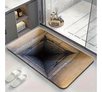 Brand-xrbanime Tapis 3D Fissure de Pierre Jaune, Tapis Illusion d'Optique 3D Lavable Résistant à la Saleté Paillasson Extérieur Entrée Personnalisé