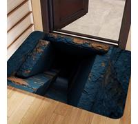 Brand-xrbanime Tapis 3D Fissure de Pierre Jaune, Tapis Illusion d'Optique 3D Lavable Résistant à la Saleté Paillasson Extérieur Entrée Personnalisé