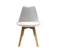 BRANDANI chaise moderne polypropylène polyuréthane blanc et bois - blanc Scandi