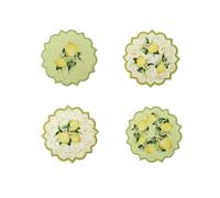 Brandani dessous de Pot Set 4 Pièces Assorti Citrons 10,5cm Porcelaine Liège