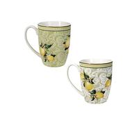 BRANDANI Tasse à café Set 2 pièces Citrons 250ml Porcelaine
