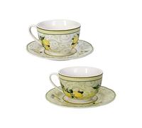 BRANDANI Tasse à thé Set 2 pièces Citrons 100ml Porcelaine