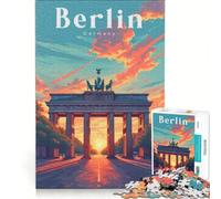 Brandenburg Gate Berlin Puzzles 1000 pièces pour Adultes | Jeu impossible - Liste de souhaits avec le Père Noël - Vacances anti-stress à la maison - Tuer le temps 52x38cm