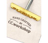 Branding Irons Tampon à bois personnalisé avec poignée pour aliments en cuir de noix de coco - Tampon thermique en fer de marque pour conception artisanale (3,81 cm)