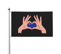 Brandissant Le Drapeau En Forme De Cœur Du Nevada Colorée Garden Flag Avec Œillets Drapeau De Jardin Décoration Pour Balcon Porche Pelouse 90X150Cm